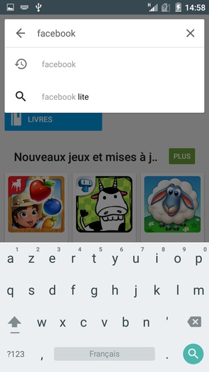 Saisissez le nom de l'appli et sélectionnez Rechercher