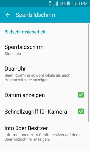 Wählen Sie Sperrbildschirm