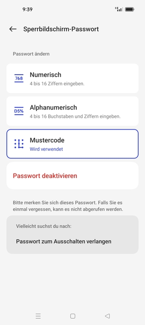 Ihr Handy ist jetzt mit einer Bildschirmsperre gesichert