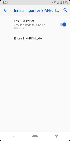 Velg Endre SIM-PIN-kode