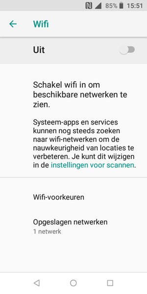 Schakel Wifi in