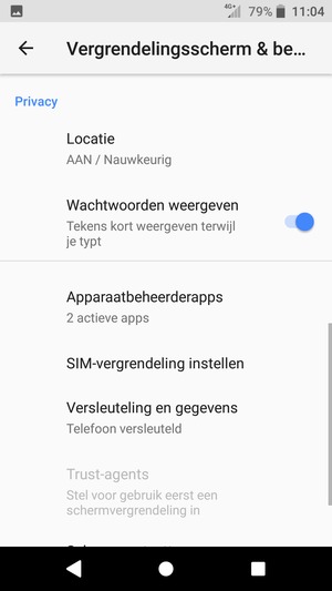 Scroll naar en selecteer Locatie