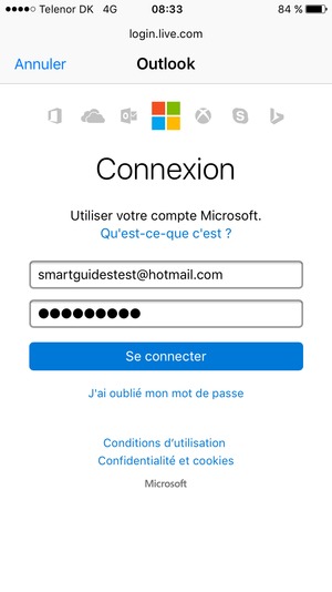 Saisissez votre adresse e-mail et votre mot de passe. Sélectionnez Se connecter