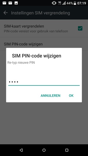 Bevestig uw nieuwe SIM PIN-code en selecteer OK