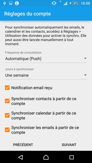 Sélectionnez SUIVANT