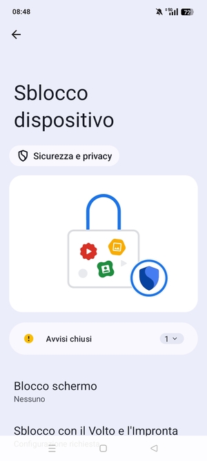Seleziona Blocco shcermo