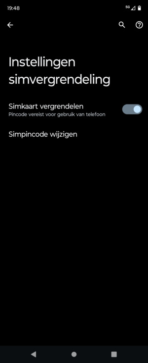 Selecteer Simpincode wijzigen