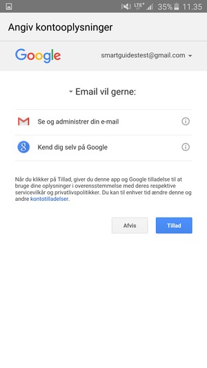 Vælg Tillad