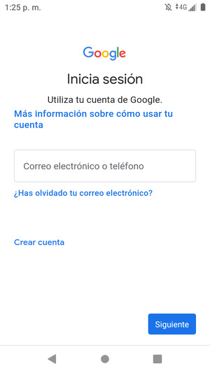 Introduzca su dirección de Gmail y seleccione Siguiente