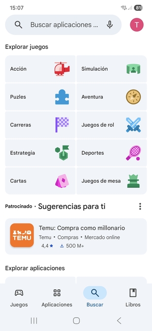 Seleccione la barra de Búsqueda