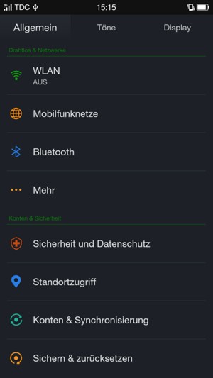 Wählen Sie Mobilfunknetze