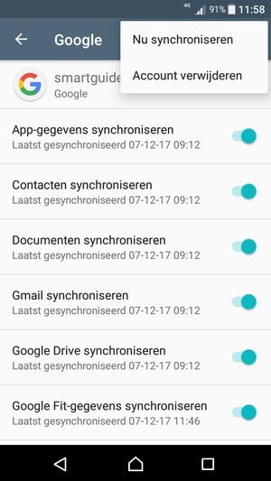 Selecteer Nu synchroniseren