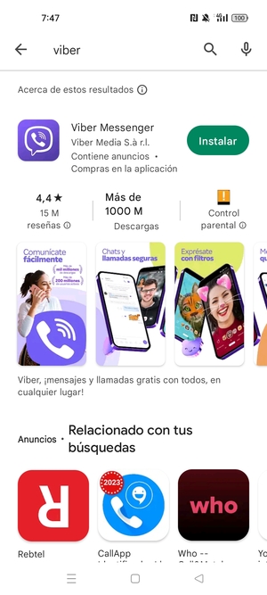 Seleccione la aplicación
