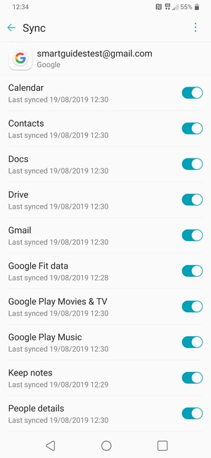 Make sure Contacts is selected