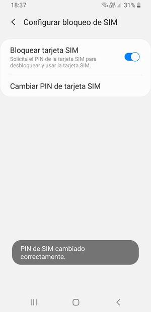 Su PIN de la tarjeta SIM ha sido cambiado