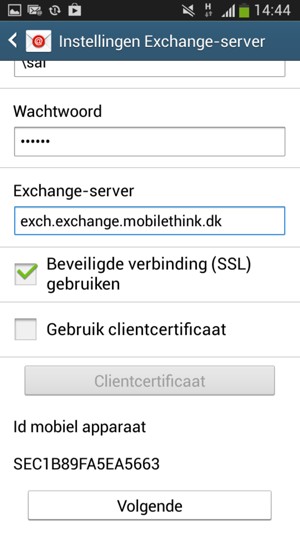 Scroll naar beneden en selecteer Volgende