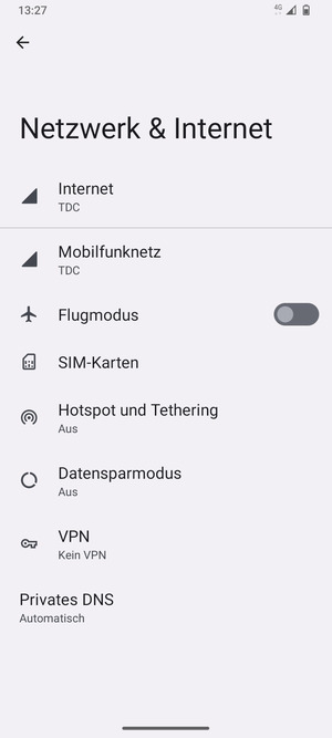 Wählen Sie Mobilfunknetz