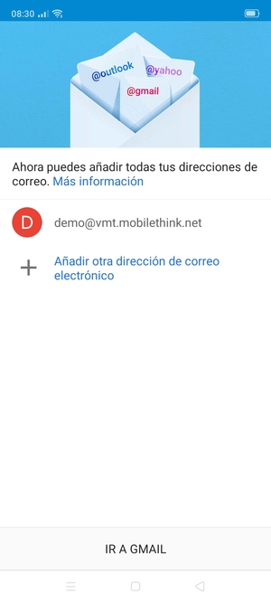 Seleccione IR A GMAIL