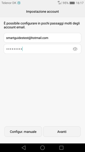 Inserisci il tuo indirizzo Gmail o Hotmail e password. Seleziona Avanti