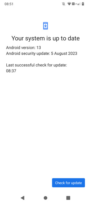 If your phone is up to date, you will see the following screen