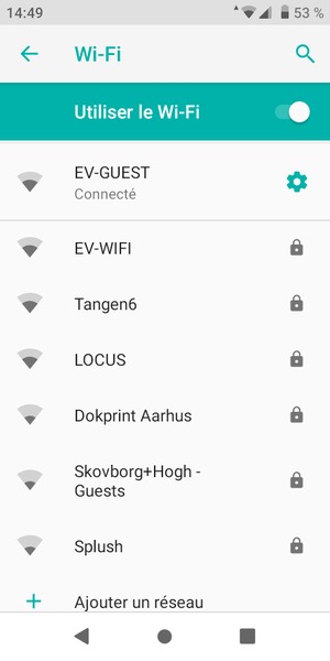 Vous êtes maintenant connecté au réseau Wi-Fi