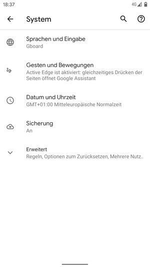 Wählen Sie Erweitert