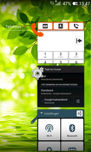 Veeg apps naar rechts om ze te sluiten
