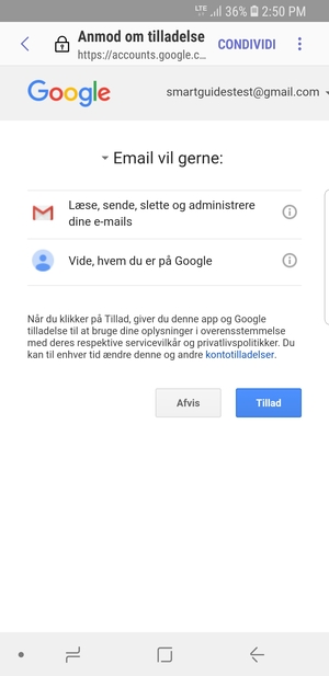Seleziona Consenti