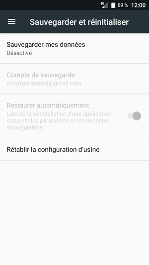 Sélectionnez Sauvegarder mes données