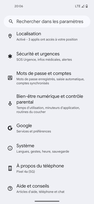 Faites défiler et sélectionnez Système