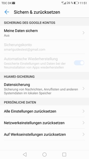 Wählen Sie Meine Daten sichern