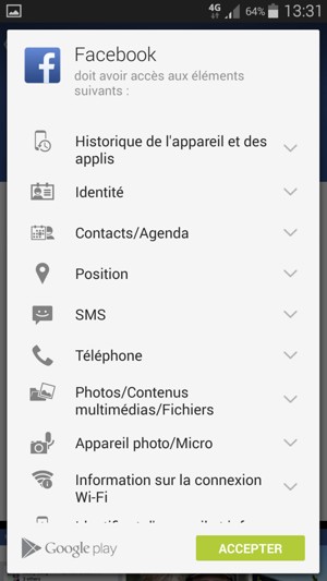 Sélectionnez ACCEPTER