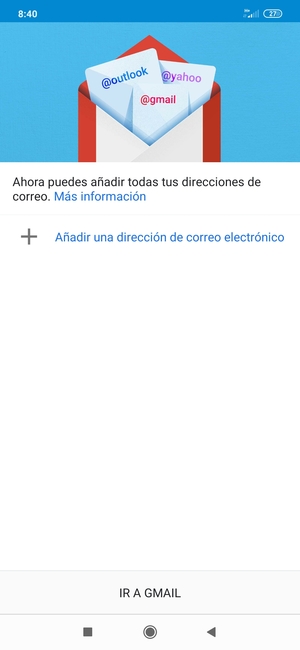 Seleccione Añadir una dirección de correo electrónico