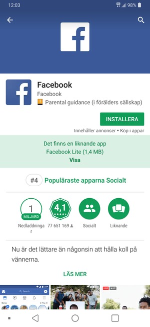 Välj INSTALLERA