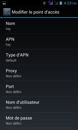 Saisissez les informations MMS