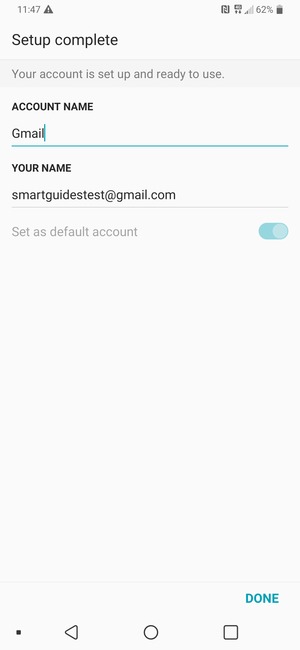 Give your account a name and enter your name. Select DONE