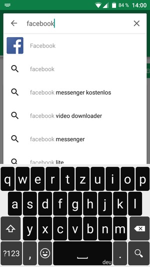 Geben Sie den Namen der App ein und wählen Sie Suchen