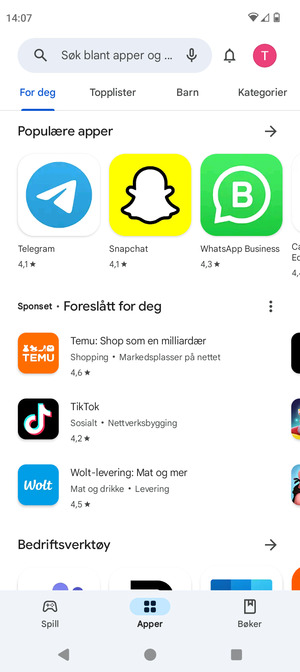 Velg søkefelt