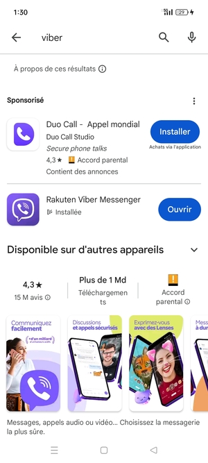 Sélectionnez l'appli