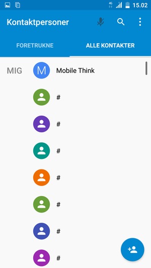 Dine kontakter vil blive gemt på din Google konto og gemt på din telefon næste gang Google synkroniseres.