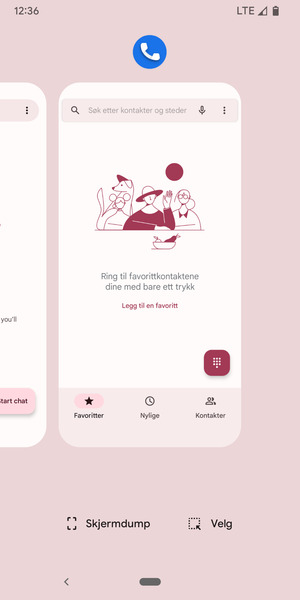 Dra apper opp for å lukke dem