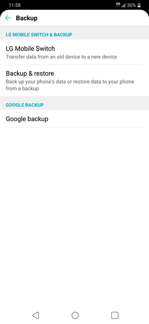 Select Google backup