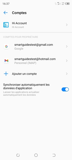 Sélectionnez votre compte Google