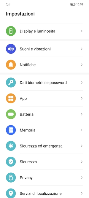 Scorri e seleziona Sicurezza