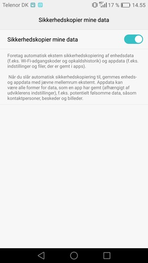 Vælg Tilbage-knappen