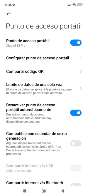 El teléfono ha sido configurado para su uso como módem