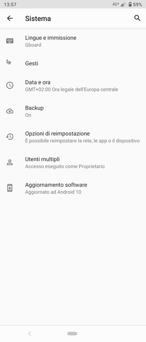 Seleziona Aggiornamento software