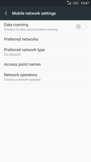 Select Access point names