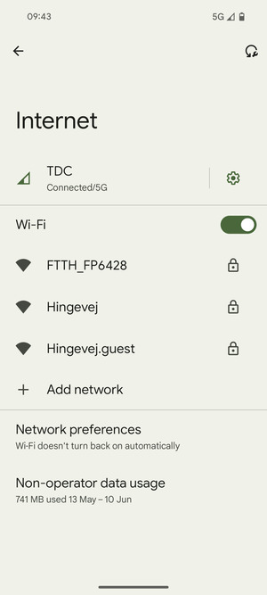 Select the wireless network you want to connect to