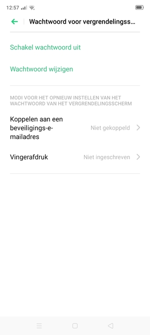 Uw telefoon is nu beveiligd met een schermvergrendeling